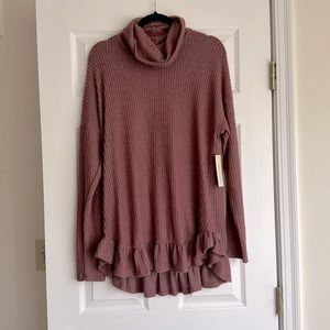 Mauve Women’s Large Long sleeve Cowl Neck Sweater